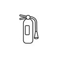 fire extinguisher icon style vector. Fire extinguisher line icon, outline vector sign, linear style pictogram isolated on white. Royalty Free Stock Photo