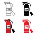 Fire extinguisher icon vector set. Firefighter illustration sign collection. help symbol.