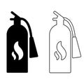 Fire extinguisher icon vector set. Firefighter illustration sign collection. help symbol.