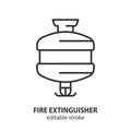 Fire extinguisher line icon. Firefighting outline symbol. Editable stroke. Vector illustration