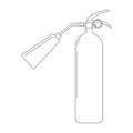 Fire extinguisher with nozzle icon in linear style.