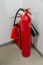 Fire extinguisher in the office building. Fire Safety