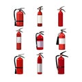 fire extinguisher set cartoon vector illustration Royalty Free Stock Photo