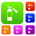 Fire extinguisher set collection Royalty Free Stock Photo