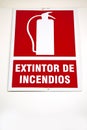 Fire extinguisher sign Royalty Free Stock Photo