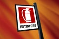 Fire extinguisher sign (5) Royalty Free Stock Photo