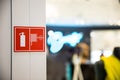 Fire extinguisher sign in building Royalty Free Stock Photo