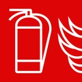 Fire extinguisher sign Royalty Free Stock Photo