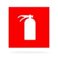 Fire extinguisher sign wall flat isolated