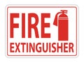 Fire Extinguisher Sign on white background,Vector Illustration Royalty Free Stock Photo