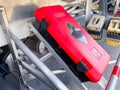 Fire extinguisher storage boxes for oil trucks in Thailand Royalty Free Stock Photo