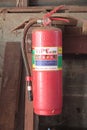 Fire Extinguisher at Wood Mill Factory Royalty Free Stock Photo