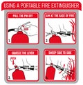 Fire extinguisher use Royalty Free Stock Photo