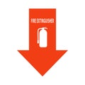 Fire extinguisher vector arrow Royalty Free Stock Photo