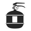 Fire extinguisher vector icon.Black vector icon isolated on white background fire extinguishe. Royalty Free Stock Photo