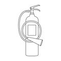 Fire extinguisher vector icon.Outline vector icon isolated on white background fire extinguishe.