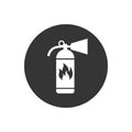 Fire extinguisher white icon template color editable. Fire danger. Fire protection symbol vector sign isolated on gray Royalty Free Stock Photo