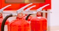 Fire extinguishers available in fire emergencies Royalty Free Stock Photo