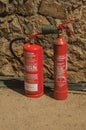 Fire extinguishers at the Roman Theater of Merida