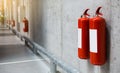 Fire extinguishers in the warehouse Royalty Free Stock Photo