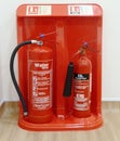 Fire extinguishers water and CO2