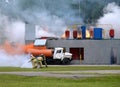 Fire extinguishing at the training ground of the Noginsk rescue center of the Ministry of Emergency Situations during the Internat