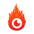 Fire eye icon. Illustration vector Royalty Free Stock Photo