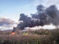 Fire in Factory Redhills Road Stoke on Trent Royalty Free Stock Photo