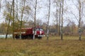 Fire in a farm, where died more than 30 cows, 23.10.2018, in Koknese, Latvia Royalty Free Stock Photo