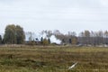 Fire in a farm, where died more than 30 cows, 23.10.2018, in Koknese, Latvia Royalty Free Stock Photo
