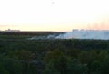 Fire field in the Western district of Moscow. Royalty Free Stock Photo