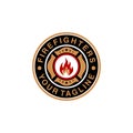 fire fighter badge vector logo design