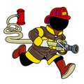 Fire fighter holding a hose