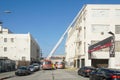 Fire fighters conducting training exercises.