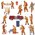 Fire Fighters Icon Set Royalty Free Stock Photo