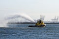 Fire fighting boat demonstration Royalty Free Stock Photo
