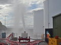 Fire fighting drill and safety exercise on location at a jet fuel storage plant, Victoria.