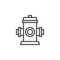 Fire fighting hydrant line icon