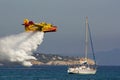 Fire-fighting plane at training