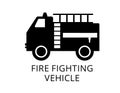 fire fighting vehicle Vector silhouettes