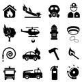 Fire fighting web icon set