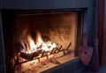 Fire in a fireplace Royalty Free Stock Photo