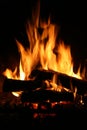 Fire in fireplace Royalty Free Stock Photo
