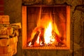 Fire in the Fireplace and Firewood