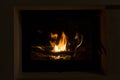 Fire in the Fireplace. Warm house. Royalty Free Stock Photo