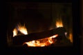 Fire in Fireplace. Warm house. Royalty Free Stock Photo