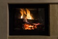 Fire in Fireplace. Warm house. Royalty Free Stock Photo