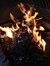 Barbeque charcoal  and wood fire grill Royalty Free Stock Photo