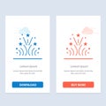 Fire, Firework, Love, Wedding  Blue and Red Download and Buy Now web Widget Card Template Royalty Free Stock Photo