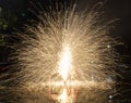 Fireworks set off on the ground Royalty Free Stock Photo